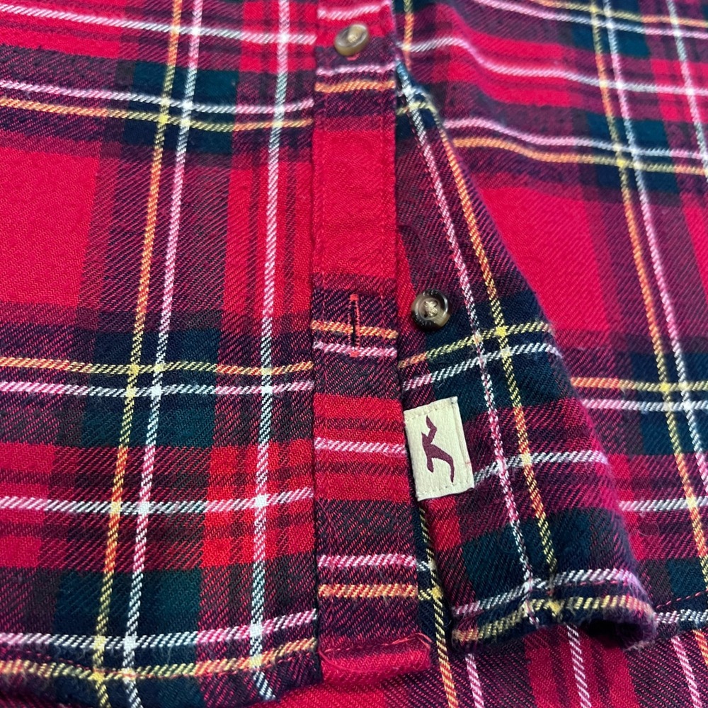 Hollister Womens Red Black Plaid Boyfriend Fit Flannel Button Down Shirt Small - Picture 3 of 9